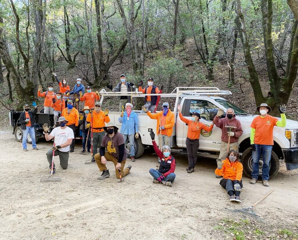 Friends of China Camp volunteers at Back Ranch Meadows Campground by Scott Griggs