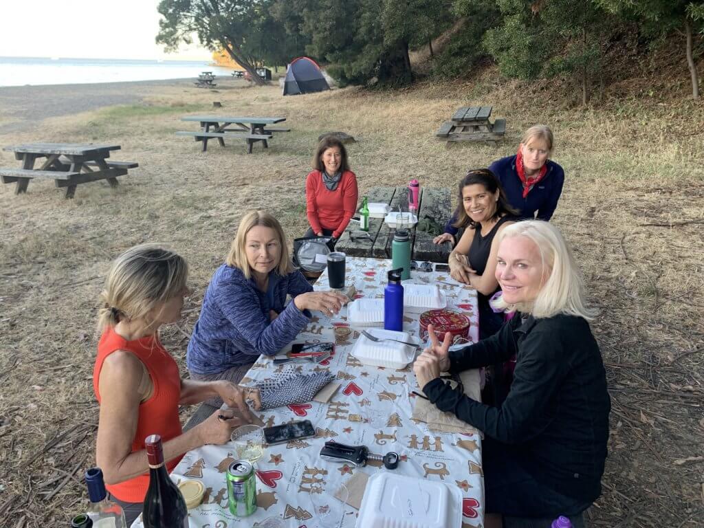 Picnickers enjoying China Camp Beach by Harriot Manley